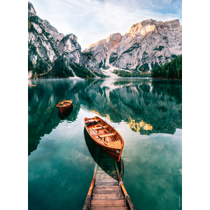 Nathan Ravensburger Puzzle 500 pièces : Les barques du lac de Braies, Italie pas cher