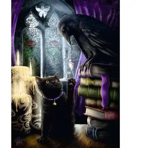 Ravensburger Verlag GmbH Puzzle 500 pièces : Chat noir et corbeau pas cher