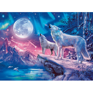 Ravensburger Puzzle 500 pièces phosphorescent : Star Line : Loups sous les lumières du Nord pas cher