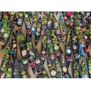 Ravensburger Puzzle 500 pièces : Marché flottant, Indonésie pas cher