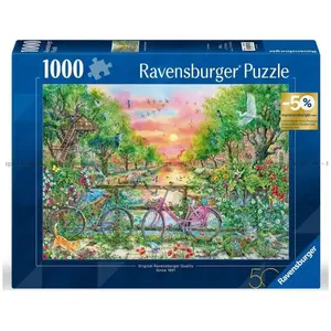 Ravensburger Puzzle 1000 pièces - Edition 50 ans : Vélos à Amsterdam pas cher