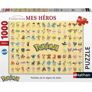 Puzzle 1000 pièces : Pokédex de la région de Johto Nathan-12002046 pas cher
