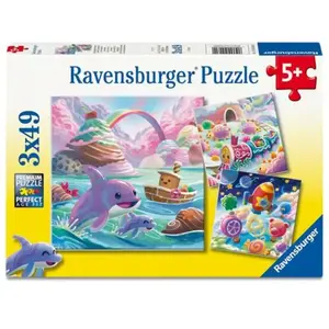 Ravensburger Kinderpuzzle 3x49 Teile - Süssigkeiten Küste (49 pièces)
