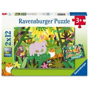 Puzzle 2x12 pièces : Les copains de la nature Ravensburger-12004257 pas cher