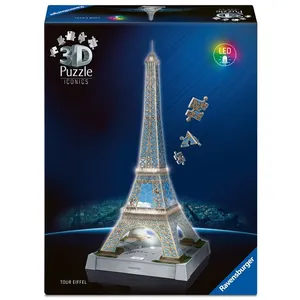 Comparateur de prix : Puzzle 3D 216 pièces Ravensburger Tour Eiffel illuminée