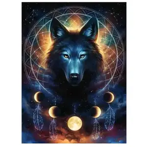 Puzzle Animaux Ravensburger 500 pièces - Loup Lumineux Adulte pas cher