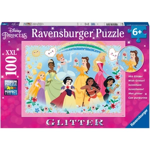 Puzzle 100 pièces Ravensburger - Princesses Disney, à paillettes pas cher