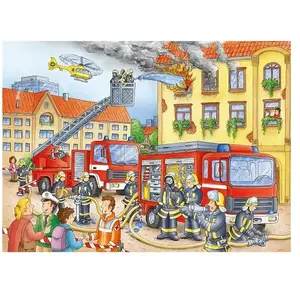 Ravensburger - Puzzle Enfant - Puzzle 100 p XXL - Nos Pompiers - Dès 6 Ans - 10822 pas cher