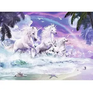 Puzzle 150 pièces XXL Ravensburger Licornes sur la plage pas cher