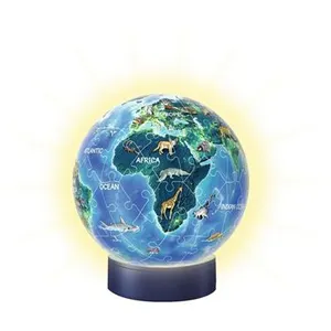 Puzzle globe Ravensburger - Monde, 72 pièces, avec LED pas cher