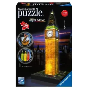 Comparateur de prix : Puzzle 216 pièces 3D Big Ben illuminé Ravensburger TU