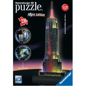 Comparateur de prix : Puzzle 216 pièces 3D Empire State Building illuminé Ravensburger TU