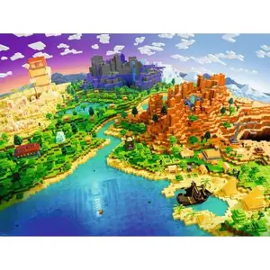 Ravensburger - Puzzle Adulte - Puzzle 1500 p - Le Monde de Minecraft - 17189 pas cher