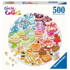 Comparateur de prix : Puzzle rond 500 pièces Ravensburger Desserts Circle of Colors