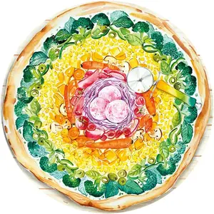 Ravensburger Puzzle rond 500 pièces : Pizza (Circle of Colors) pas cher