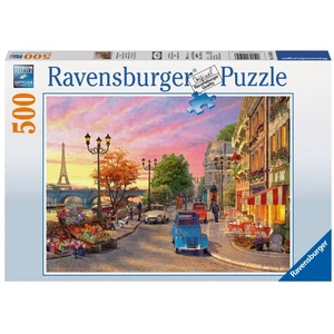 Puzzle Adulte Ravensburger - Promenade à Paris - 500 pièces - Tableaux et peintures - Bleu pas cher