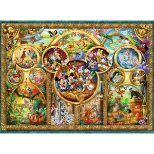 Puzzle 500 pièces - Famille Disney - Ravensburger - Jaune Marron Rouge... pas cher