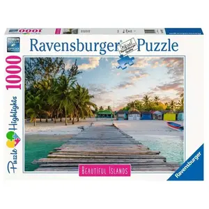 Ravensburger Puzzle 1000 Pièces Plage des Caraïbes - Évasion Tropicale - Neuf pas cher