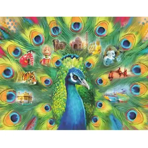 Puzzle 2000 pièces - Ravensburger - Pays du paon - Blanc - Adulte - 98x75cm pas cher