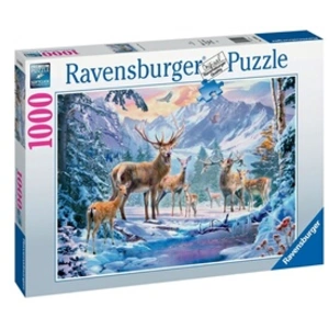 Puzzle 1000 p - Chevreuils et cerfs en hiver  - Ravensburger Puzzle  - 00019949 