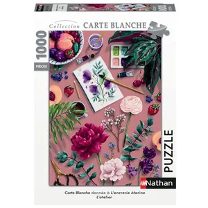 Nathan Puzzle 1000 pièces L'atelier Encrerie Marine Collection Carte blanche pas cher