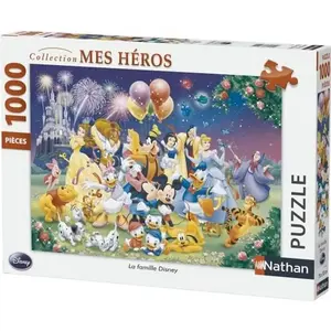 Puzzle 1000 pièces - La Famille Disney - Marque NATHAN - Thème Dessins animés et BD - Mixte - A partir de 13 ans pas cher