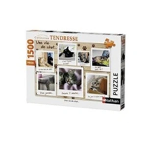 Puzzle 1500 pièces - Nathan - Une vie de chat - Animaux - Mixte - Intérieur pas cher