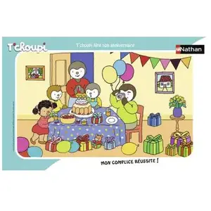 Puzzle cadre 15 pièces Nathan T'Choupi fête son anniversaire pas cher