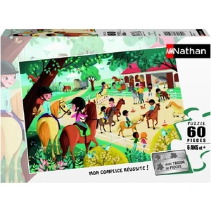 Puzzle 60 pièces Nathan Bienvenue au centre équestre pas cher