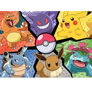 Puzzle 100 pièces - NATHAN - Pokémon Pikachu Evoli - Blanc - Mixte - 6 ans pas cher