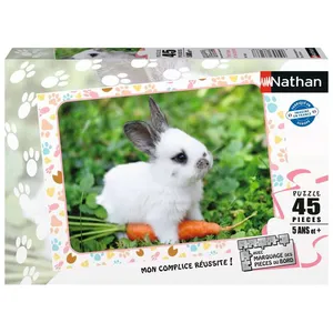 Nathan - Puzzle 45 pcs Petit lapin et sa carotte - Nathan pas cher