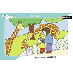 Nathan Puzzle cadre 15 pièces : T'choupi au zoo pas cher
