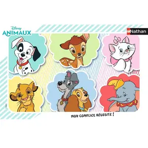 Nathan Puzzle cadre 15 pièces : Disney Animaux : Portraits des animaux pas cher