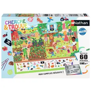 Nathan - Nathan Puzzle cherche et trouve 60 pieces - au jardin pas cher