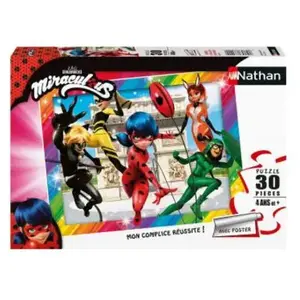 Puzzle MIRACULOUS 30 pièces - Ladybug et ses amis super-héros - Nathan pas cher