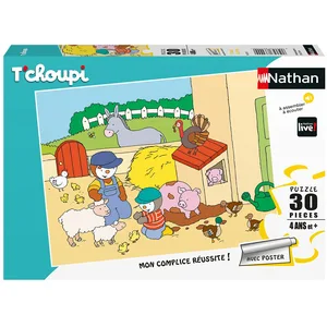 Comparateur de prix : Ravensburger Puzzle T'Choupi à la ferme 30 pièces - Nathan - Enfant 4 ans - Poster inclus