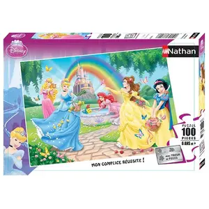Puzzle 100 pièces Nathan Le jardin des princesses Disney pas cher