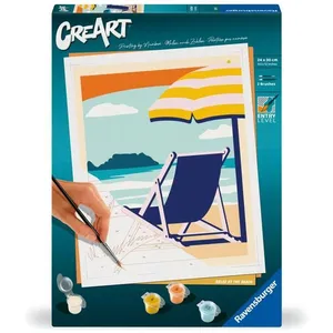 Comparateur de prix : Ravensburger CreArt - 24x30 cm Peinture par numeros pour se detendre sur la Plage