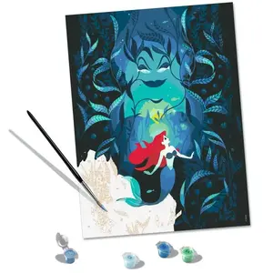 Ravensburger   CreArt Grand Format 30x40 cm   Disney Ariel Villains   Loisir créatif   Peinture par numéros   Adulte - Activité détente et créative   Dès 12 Ans   23732   Version française