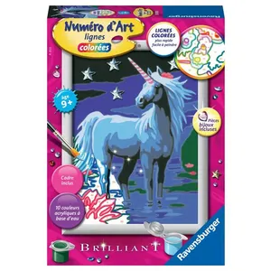 Ravensburger Lignes colorees - Numéro d'art - petit - licorne et étoiles pas cher