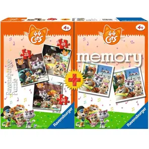 3 Puzzles + Memory - 44 Cats 25 Pièces Ravensburger pas cher