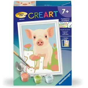 Comparateur de prix : Ravensburger CreArt Kids 8x12cm Numéro d'art Cochon Kit de Pei...