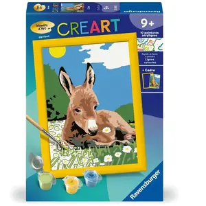 Comparateur de prix : Ravensburger - CreArt Kids 13x18 cm - Numéro d'art - L'Âne - Kit de Peinture par numéros - Dès 7 Ans - 25909