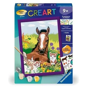 Ravensburger CreArt Kids 18x24cm : Cheval et chatons pas cher