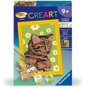 Ravensburger CreArt Kids 8x12cm : Chaton et fleurs pas cher