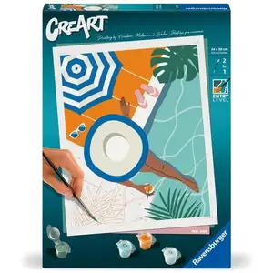 Comparateur de prix : Ravensburger Creart 24x30 Cm Pool Time, Adulte, Peinture Par Numéros, 25523,