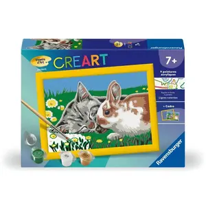 Ravensburger CreArt Kids 13x18cm : Chaton et son compagnon le lapin pas cher