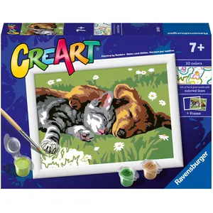 Comparateur de prix : Ravensburger CreArt Sleeping Cats and Dogs - Schilderen op nummer voor...