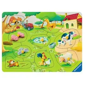Comparateur de prix : Puzzle en Bois - Animaux de la Ferme 9 Pièces  Ravensburger