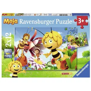 Ravensburger 2 Puzzles Maya l'abeille dans le pré des fleurs 2 x 12 pièces pas cher